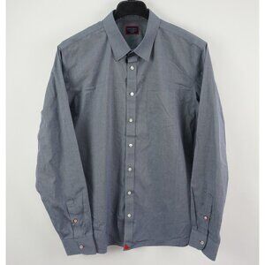 UNTUCKit Pio Cesare Wrinkle Free Mens 2XL-T Tall Slim Blue Woven Button Up Shirt